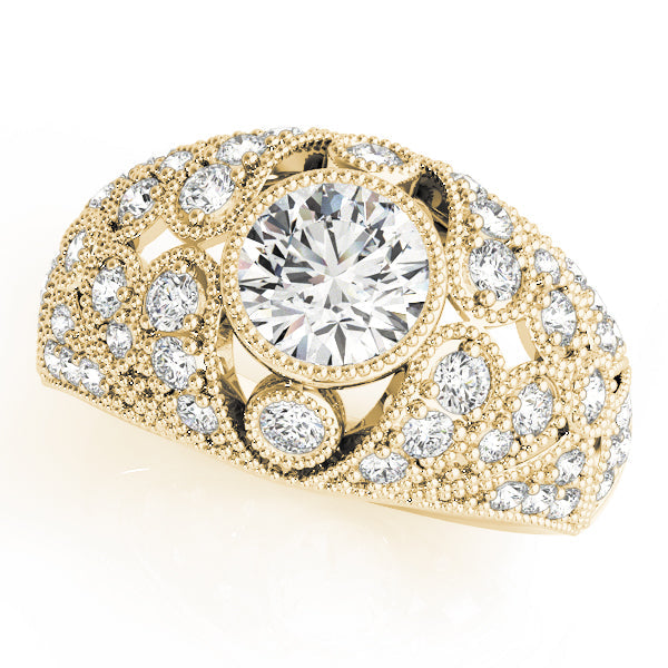 Iconic Antique Round Diamond Engagement Ring in 10K/14K gold and platinum with certified lab-grown or natural diamonds