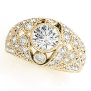 Iconic Antique Round Diamond Engagement Ring in 10K/14K gold and platinum with certified lab-grown or natural diamonds