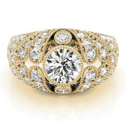 Iconic Antique Round Diamond Engagement Ring in 10K/14K gold and platinum with certified lab-grown or natural diamonds
