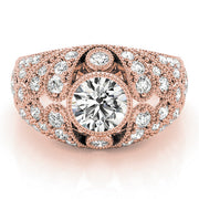 Iconic Antique Round Diamond Engagement Ring in 10K/14K gold and platinum with certified lab-grown or natural diamonds