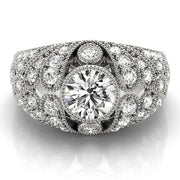 Iconic Antique Round Diamond Engagement Ring in 10K/14K gold and platinum with certified lab-grown or natural diamonds
