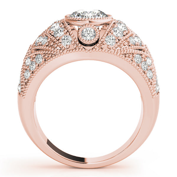 Iconic Antique Round Diamond Engagement Ring in 10K/14K gold and platinum with certified lab-grown or natural diamonds