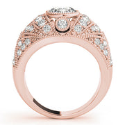 Iconic Antique Round Diamond Engagement Ring in 10K/14K gold and platinum with certified lab-grown or natural diamonds
