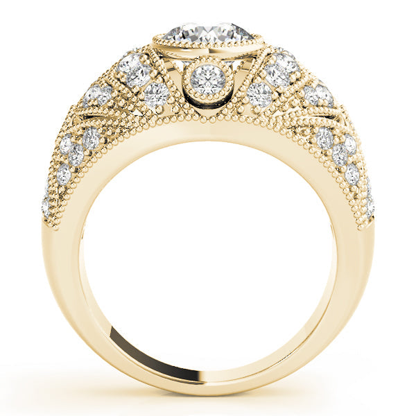 Iconic Antique Round Diamond Engagement Ring in 10K/14K gold and platinum with certified lab-grown or natural diamonds