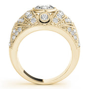 Iconic Antique Round Diamond Engagement Ring in 10K/14K gold and platinum with certified lab-grown or natural diamonds