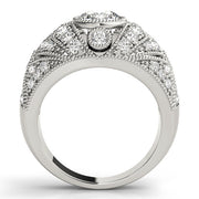 Iconic Antique Round Diamond Engagement Ring in 10K/14K gold and platinum with certified lab-grown or natural diamonds