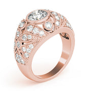 Iconic Antique Round Diamond Engagement Ring in 10K/14K gold and platinum with certified lab-grown or natural diamonds