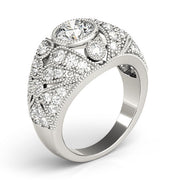 Iconic Antique Round Diamond Engagement Ring in 10K/14K gold and platinum with certified lab-grown or natural diamonds