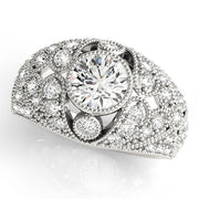 Iconic Antique Round Diamond Engagement Ring in 10K/14K gold and platinum with certified lab-grown or natural diamonds