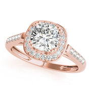 Signature Color Rings Cushion Diamond Engagement Ring in 10K/14K gold and platinum with certified lab-grown or natural diamonds