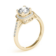 Signature Color Rings Cushion Diamond Engagement Ring in 10K/14K gold and platinum with certified lab-grown or natural diamonds