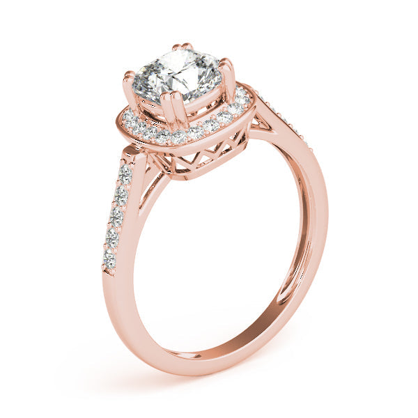 Signature Color Rings Cushion Diamond Engagement Ring in 10K/14K gold and platinum with certified lab-grown or natural diamonds