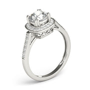 Signature Color Rings Cushion Diamond Engagement Ring in 10K/14K gold and platinum with certified lab-grown or natural diamonds