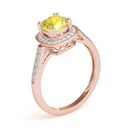 Signature Color Rings Cushion Diamond Engagement Ring in 10K/14K gold and platinum with certified lab-grown or natural diamonds