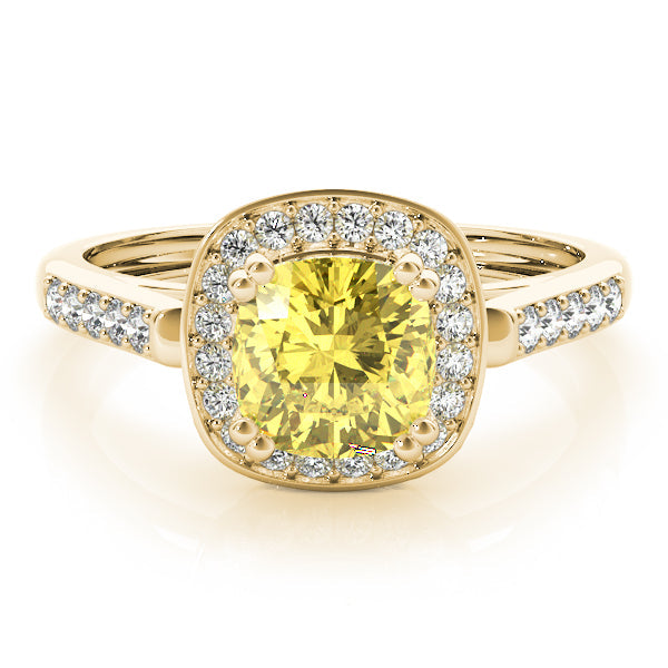 Signature Color Rings Cushion Diamond Engagement Ring in 10K/14K gold and platinum with certified lab-grown or natural diamonds