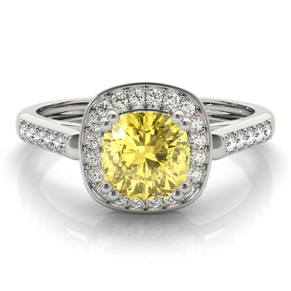 Signature Color Rings Cushion Diamond Engagement Ring in 10K/14K gold and platinum with certified lab-grown or natural diamonds