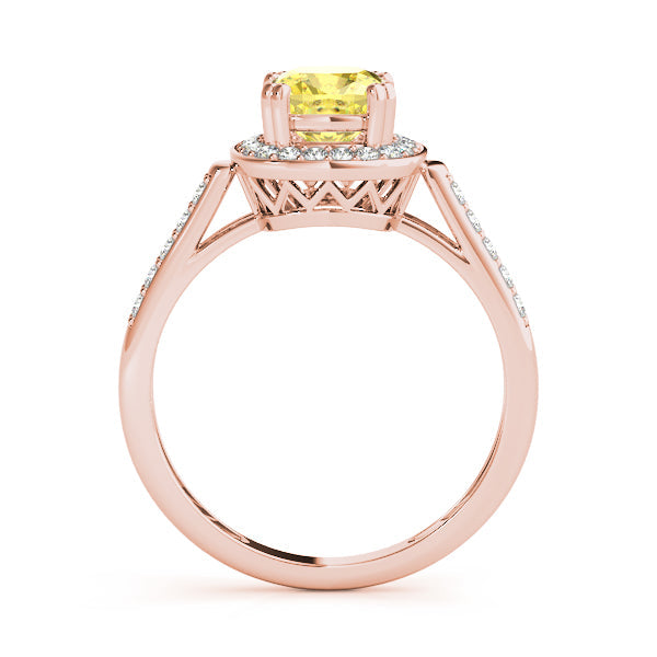 Signature Color Rings Cushion Diamond Engagement Ring in 10K/14K gold and platinum with certified lab-grown or natural diamonds
