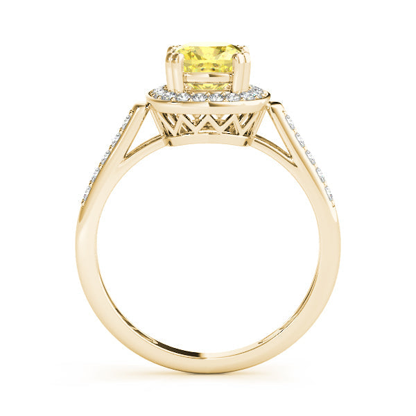 Signature Color Rings Cushion Diamond Engagement Ring in 10K/14K gold and platinum with certified lab-grown or natural diamonds