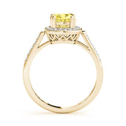 Signature Color Rings Cushion Diamond Engagement Ring in 10K/14K gold and platinum with certified lab-grown or natural diamonds