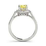 Signature Color Rings Cushion Diamond Engagement Ring in 10K/14K gold and platinum with certified lab-grown or natural diamonds