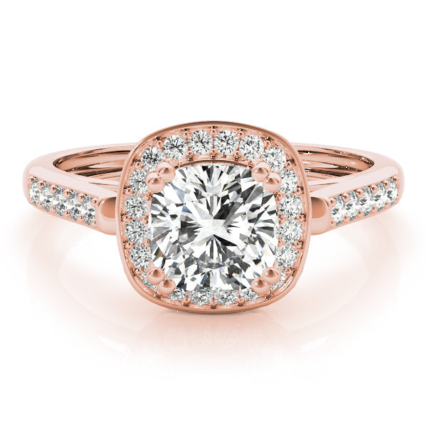 Signature Color Rings Cushion Diamond Engagement Ring in 10K/14K gold and platinum with certified lab-grown or natural diamonds
