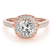 Signature Color Rings Cushion Diamond Engagement Ring in 10K/14K gold and platinum with certified lab-grown or natural diamonds