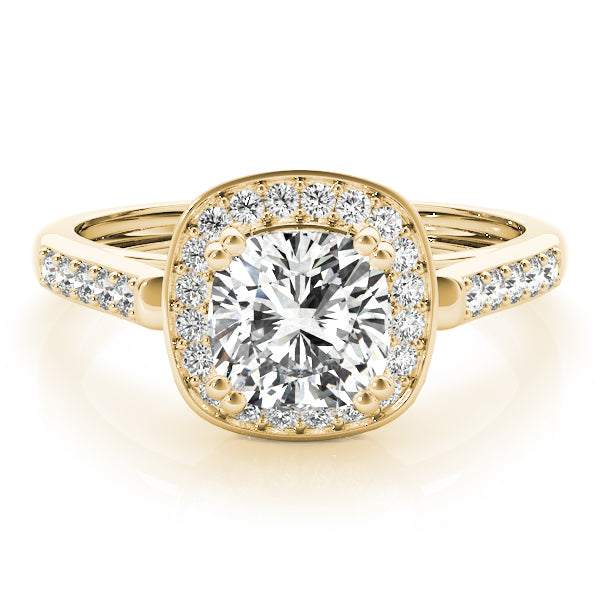 Signature Color Rings Cushion Diamond Engagement Ring in 10K/14K gold and platinum with certified lab-grown or natural diamonds