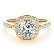 Signature Color Rings Cushion Diamond Engagement Ring in 10K/14K gold and platinum with certified lab-grown or natural diamonds
