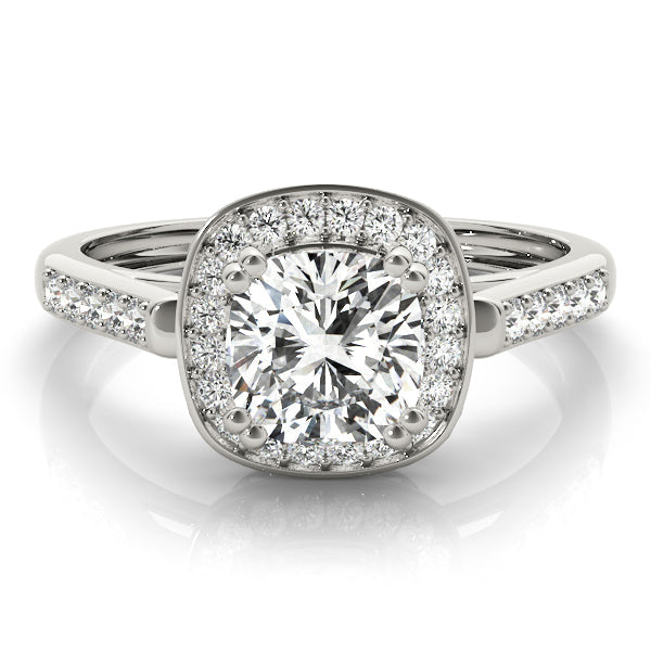 Signature Color Rings Cushion Diamond Engagement Ring in 10K/14K gold and platinum with certified lab-grown or natural diamonds
