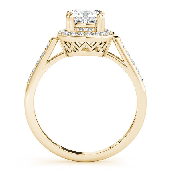 Signature Color Rings Cushion Diamond Engagement Ring in 10K/14K gold and platinum with certified lab-grown or natural diamonds