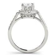 Signature Color Rings Cushion Diamond Engagement Ring in 10K/14K gold and platinum with certified lab-grown or natural diamonds