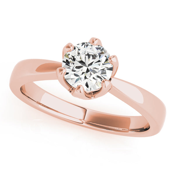 Artisan Solitaires Round Diamond Engagement Ring in 10K/14K gold and platinum with certified lab-grown or natural diamonds