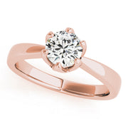 Artisan Solitaires Round Diamond Engagement Ring in 10K/14K gold and platinum with certified lab-grown or natural diamonds