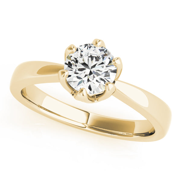 Artisan Solitaires Round Diamond Engagement Ring in 10K/14K gold and platinum with certified lab-grown or natural diamonds