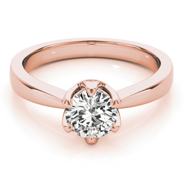 Artisan Solitaires Round Diamond Engagement Ring in 10K/14K gold and platinum with certified lab-grown or natural diamonds