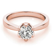 Artisan Solitaires Round Diamond Engagement Ring in 10K/14K gold and platinum with certified lab-grown or natural diamonds