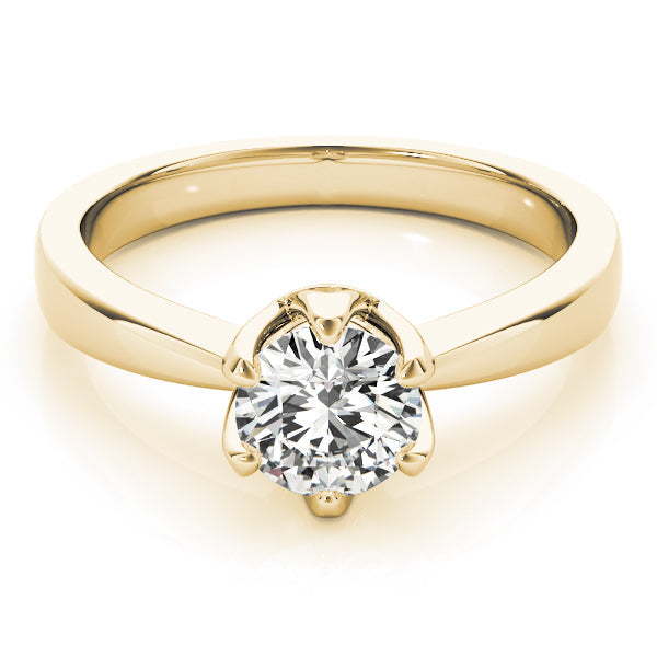 Artisan Solitaires Round Diamond Engagement Ring in 10K/14K gold and platinum with certified lab-grown or natural diamonds