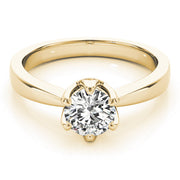 Artisan Solitaires Round Diamond Engagement Ring in 10K/14K gold and platinum with certified lab-grown or natural diamonds
