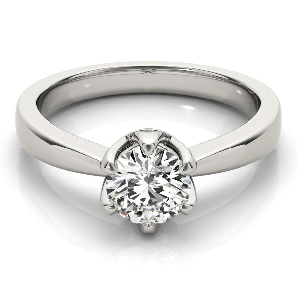 Artisan Solitaires Round Diamond Engagement Ring in 10K/14K gold and platinum with certified lab-grown or natural diamonds