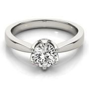 Artisan Solitaires Round Diamond Engagement Ring in 10K/14K gold and platinum with certified lab-grown or natural diamonds