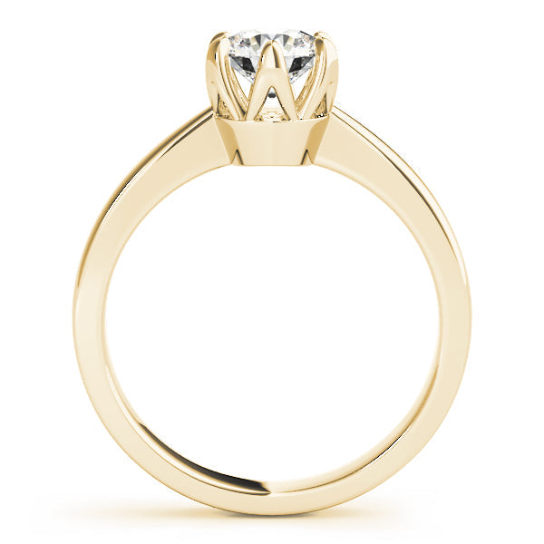 Artisan Solitaires Round Diamond Engagement Ring in 10K/14K gold and platinum with certified lab-grown or natural diamonds