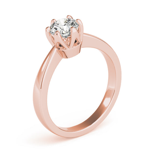 Artisan Solitaires Round Diamond Engagement Ring in 10K/14K gold and platinum with certified lab-grown or natural diamonds