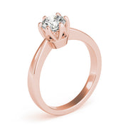 Artisan Solitaires Round Diamond Engagement Ring in 10K/14K gold and platinum with certified lab-grown or natural diamonds