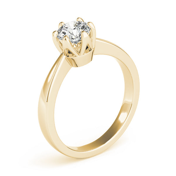 Artisan Solitaires Round Diamond Engagement Ring in 10K/14K gold and platinum with certified lab-grown or natural diamonds
