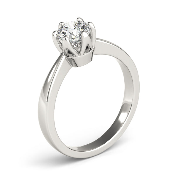 Artisan Solitaires Round Diamond Engagement Ring in 10K/14K gold and platinum with certified lab-grown or natural diamonds