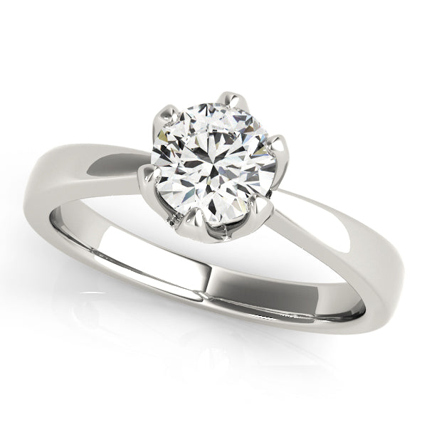 Artisan Solitaires Round Diamond Engagement Ring in 10K/14K gold and platinum with certified lab-grown or natural diamonds