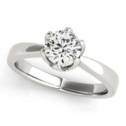 Artisan Solitaires Round Diamond Engagement Ring in 10K/14K gold and platinum with certified lab-grown or natural diamonds