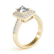 Color Rings Emerald Diamond Engagement Ring in 10K/14K gold and platinum with certified lab-grown or natural diamonds