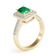 Color Rings Emerald Diamond Engagement Ring in 10K/14K gold and platinum with certified lab-grown or natural diamonds