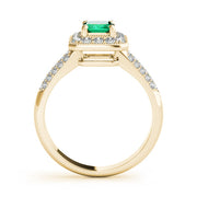 Color Rings Emerald Diamond Engagement Ring in 10K/14K gold and platinum with certified lab-grown or natural diamonds